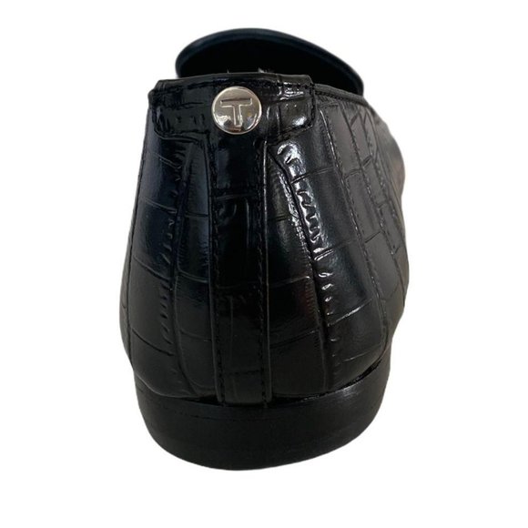 Women’s Andrea Croc Embossed Smoking Loafer - Picture 3 of 4